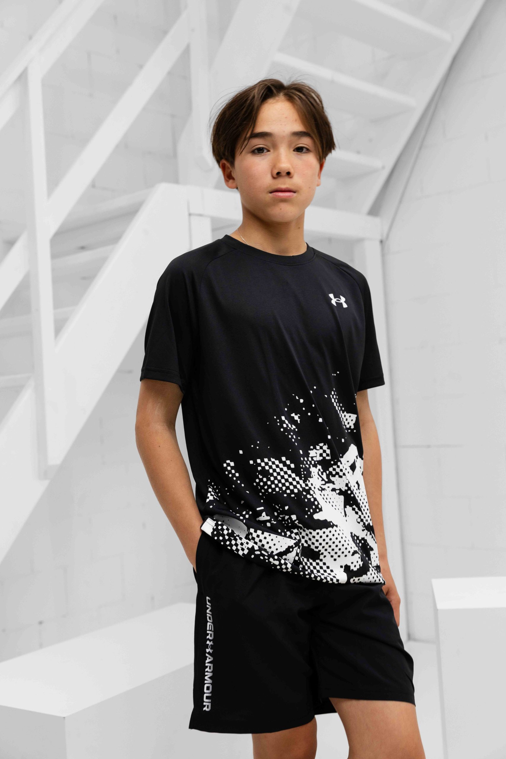 Under Armour Tech Graphic T-Shirt Kids Zwart/Wit