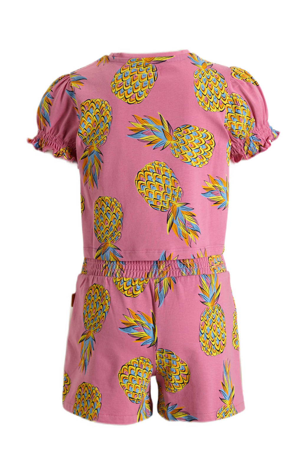 Orange Stars top + short Pieke met all over print roze
