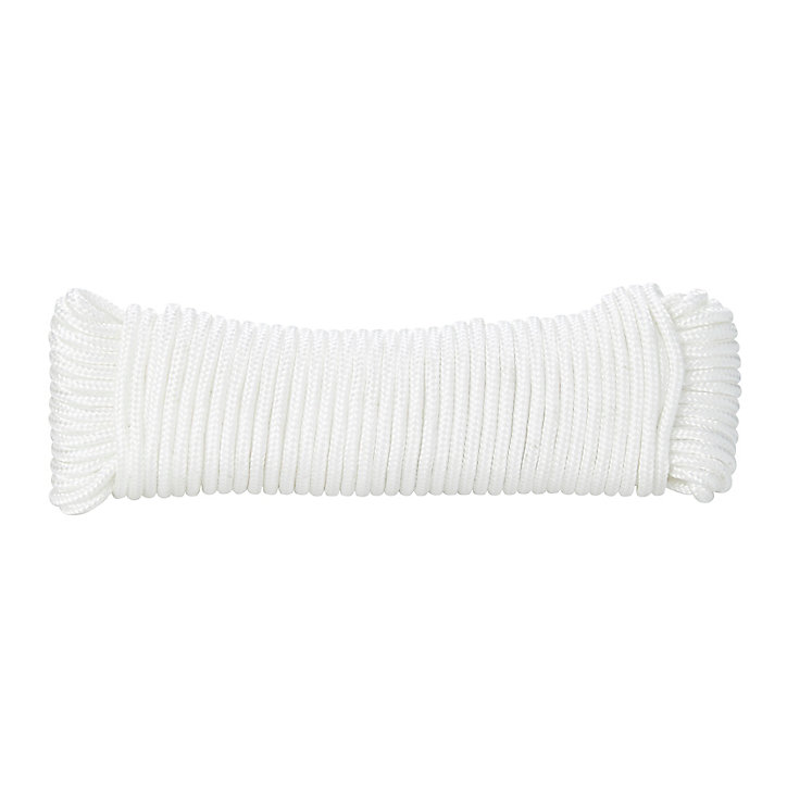 Corde tressée en polypropylène blanche DIALL ø4 mm, 20 m
