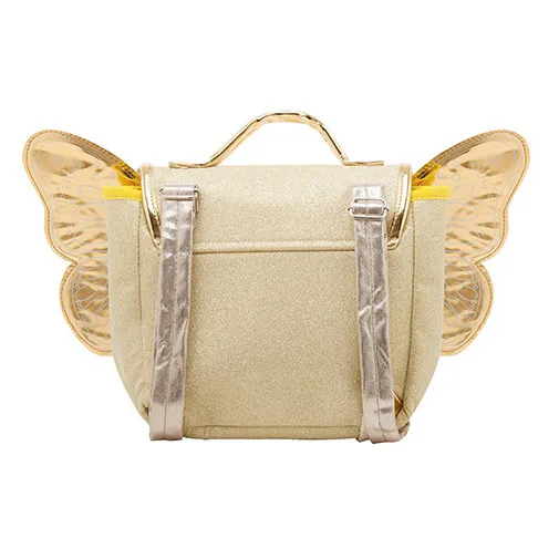 Caramel & Cie Cartable Papillon Paillette | Doré