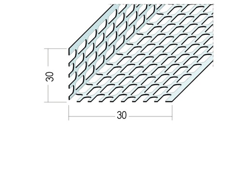 PROTEKTOR ventilatiehoek met ovale perforaties aan beide zijden, aluminium, 2500 x 30 x 30 mm, bundel = 20 stuks