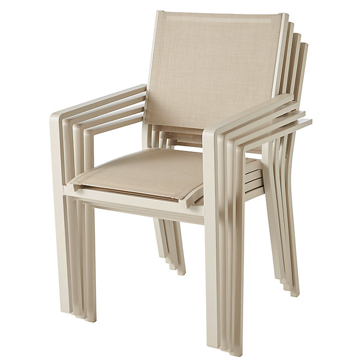 Fauteuil de jardin GoodHome Batz en aluminium et polyester - Coloris sable - Hauteur 86 cm