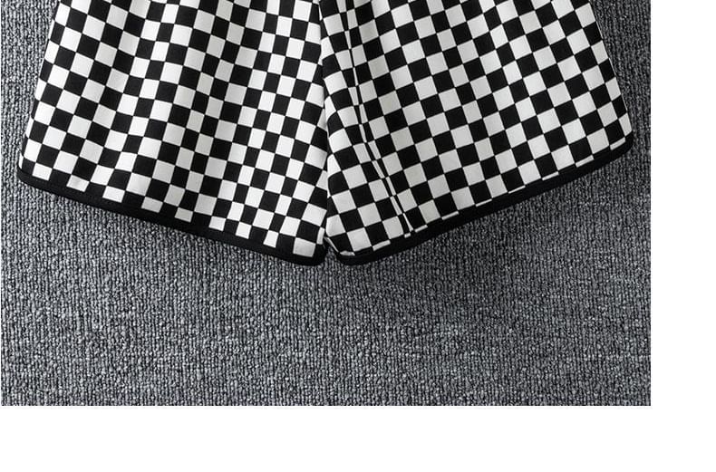 Dovitade - Geruite shorts met hoge taille en bies