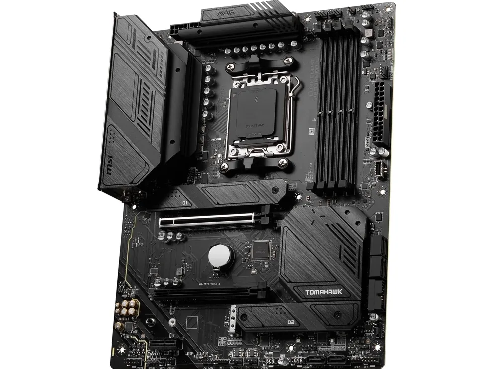 MSI MAG B650 TOMAHAWK WIFI - Bundkort - ATX - Socket AM5 - AMD B650 Chipset - USB 3.2 Gen 1, USB 3.2 Gen 2, USB-C 3.2 Gen2, USB-C 3.2 Gen 2x2 - 2.5 Gigabit LAN, Wi-Fi 6E, Bluetooth - onboard grafik (CPU påkrævet) - HD Audio (8-kanaler)