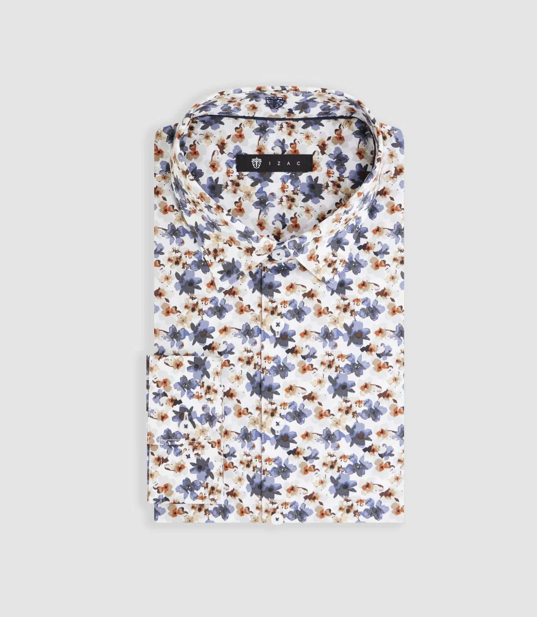 Chemise à imprimé floral blanc 