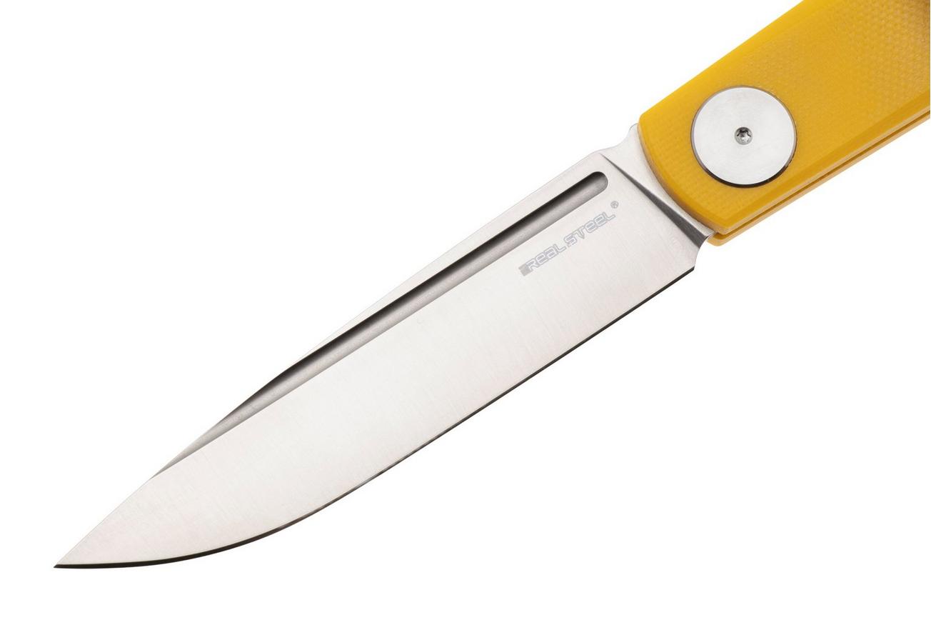 Real Steel G-Slip 7843S Satin VG10, Yellow G10, zakmes, Ostap Hel design