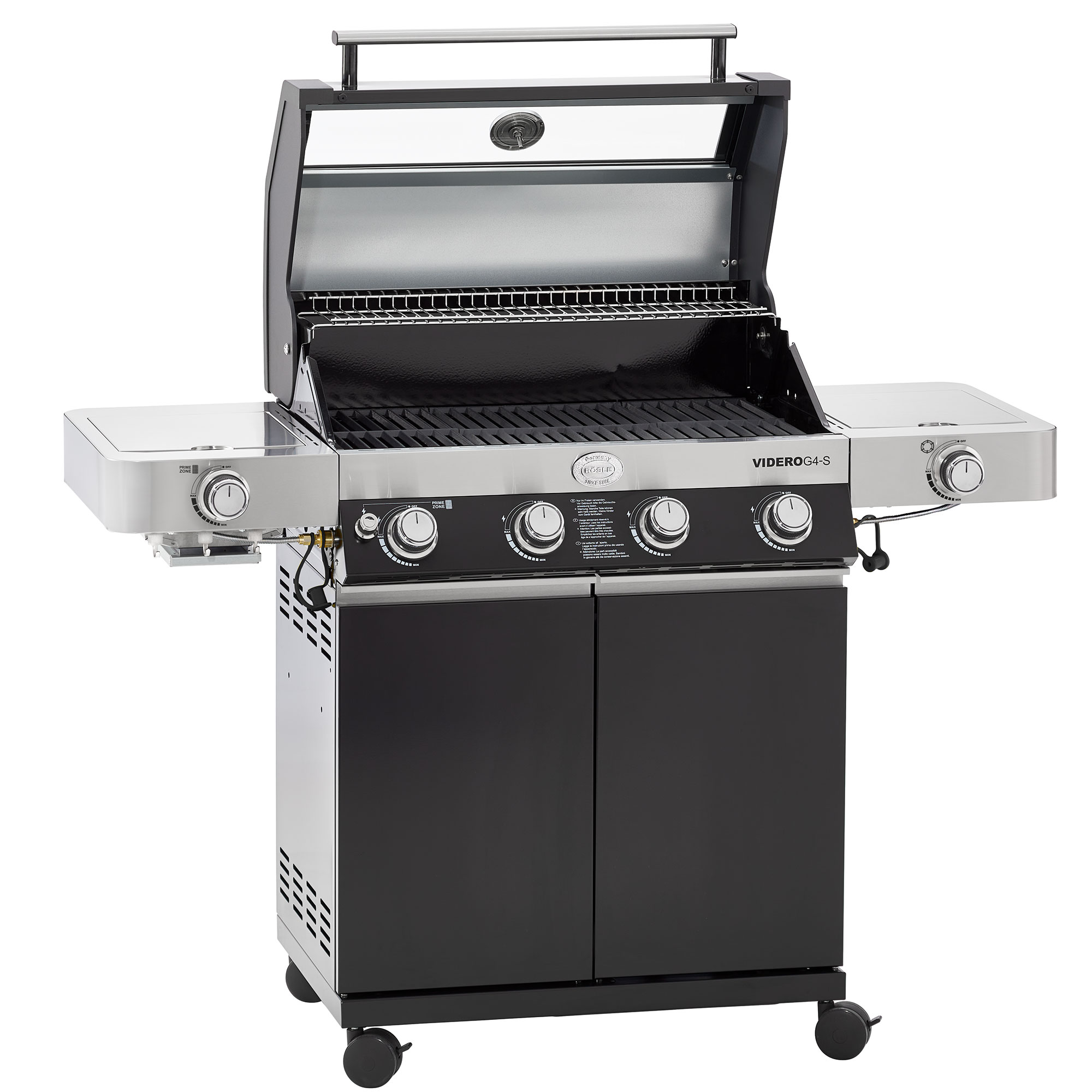 Gasgrill BBQ-Station VIDERO G4-S Vario+ schwarz 50 mbar