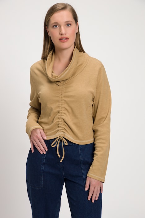 Shirt, Rollkragen, Raffband, Langarm, Biobaumwolle