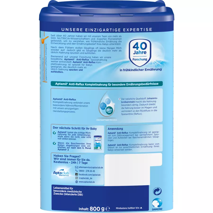 Aptamil Komplettnahrung Anti-Reflux 800 g ab der Geburt