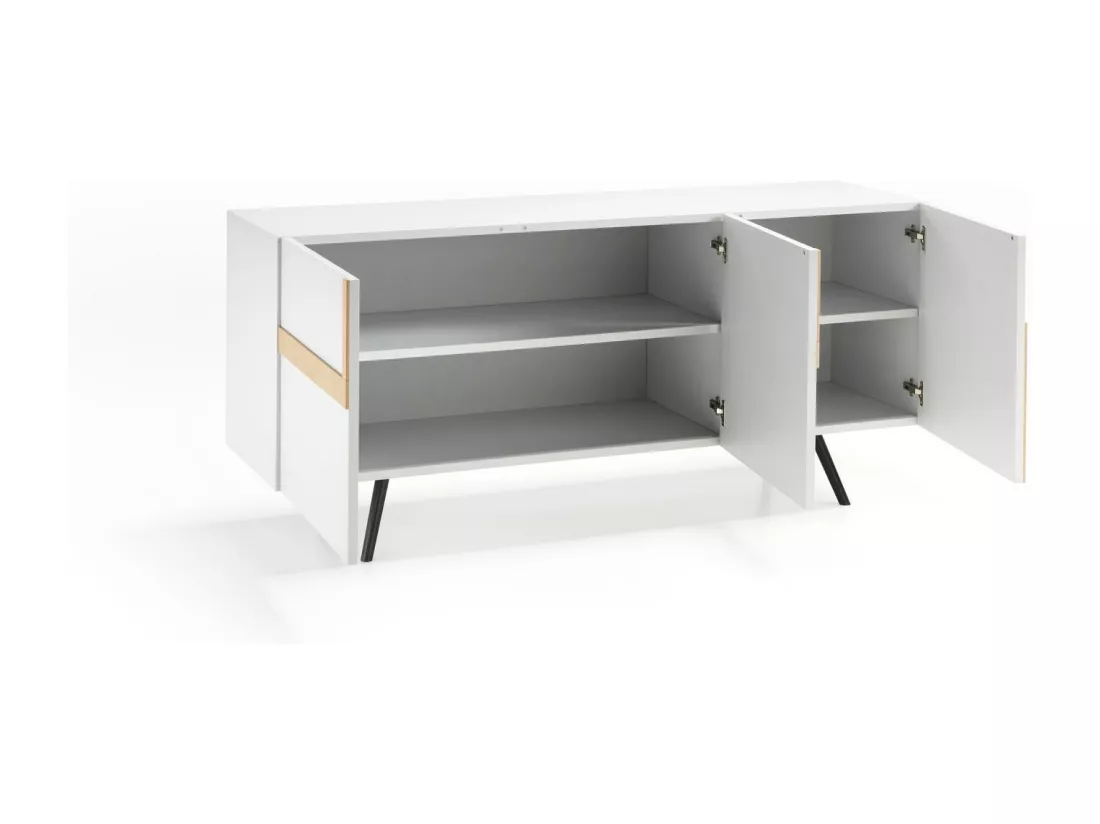 Ginger Buffet 3 portes (180 x 80 H cm) en Mélamine Blanc