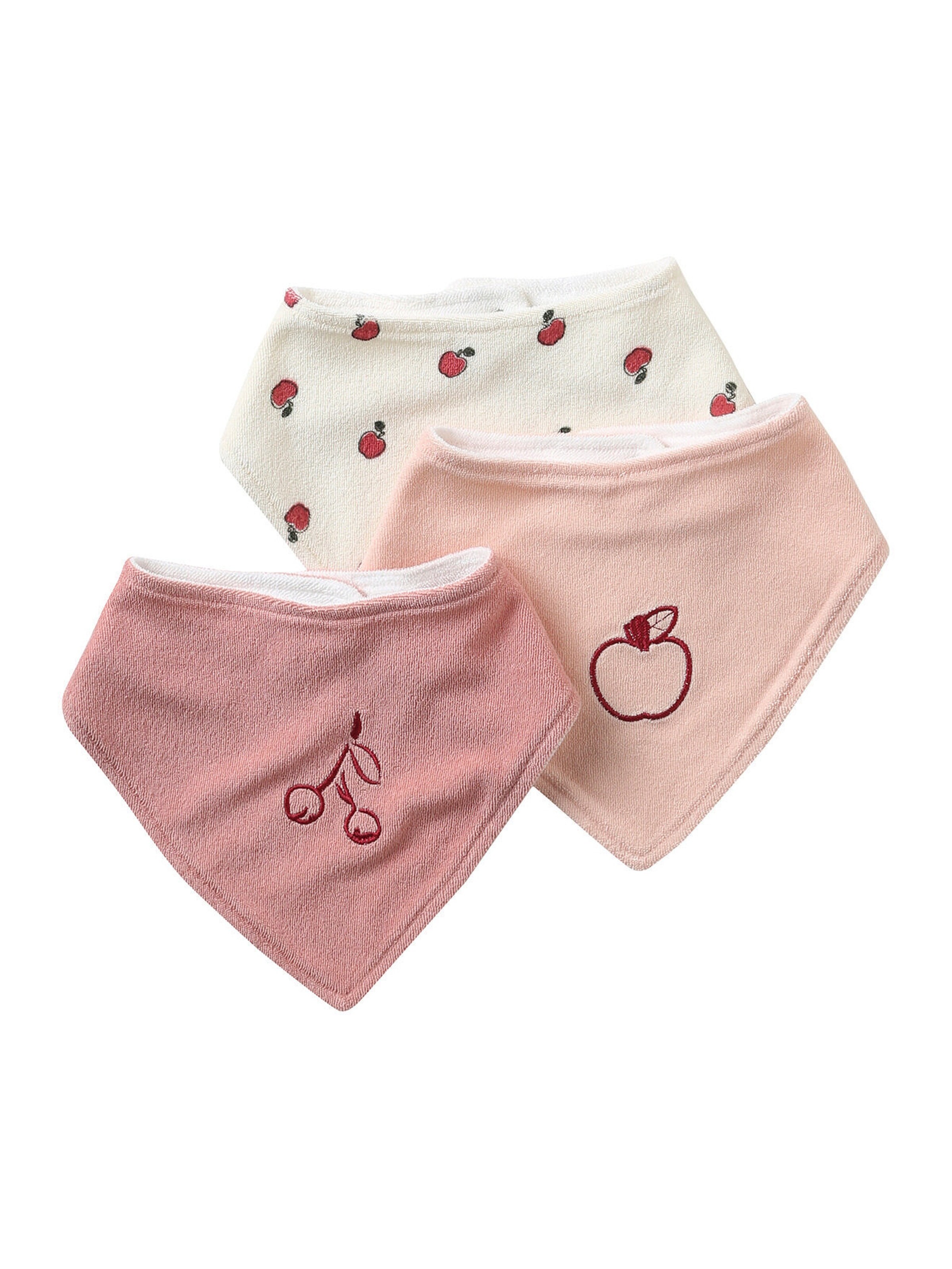 Vertbaudet 3er-Pack Baby Halstücher, Frottee set rosa
