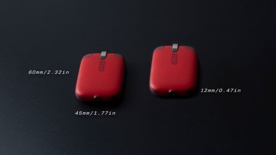 Tau - Powerbank - USB-C, Lightning + Microusb - Rød - 1400 Mah