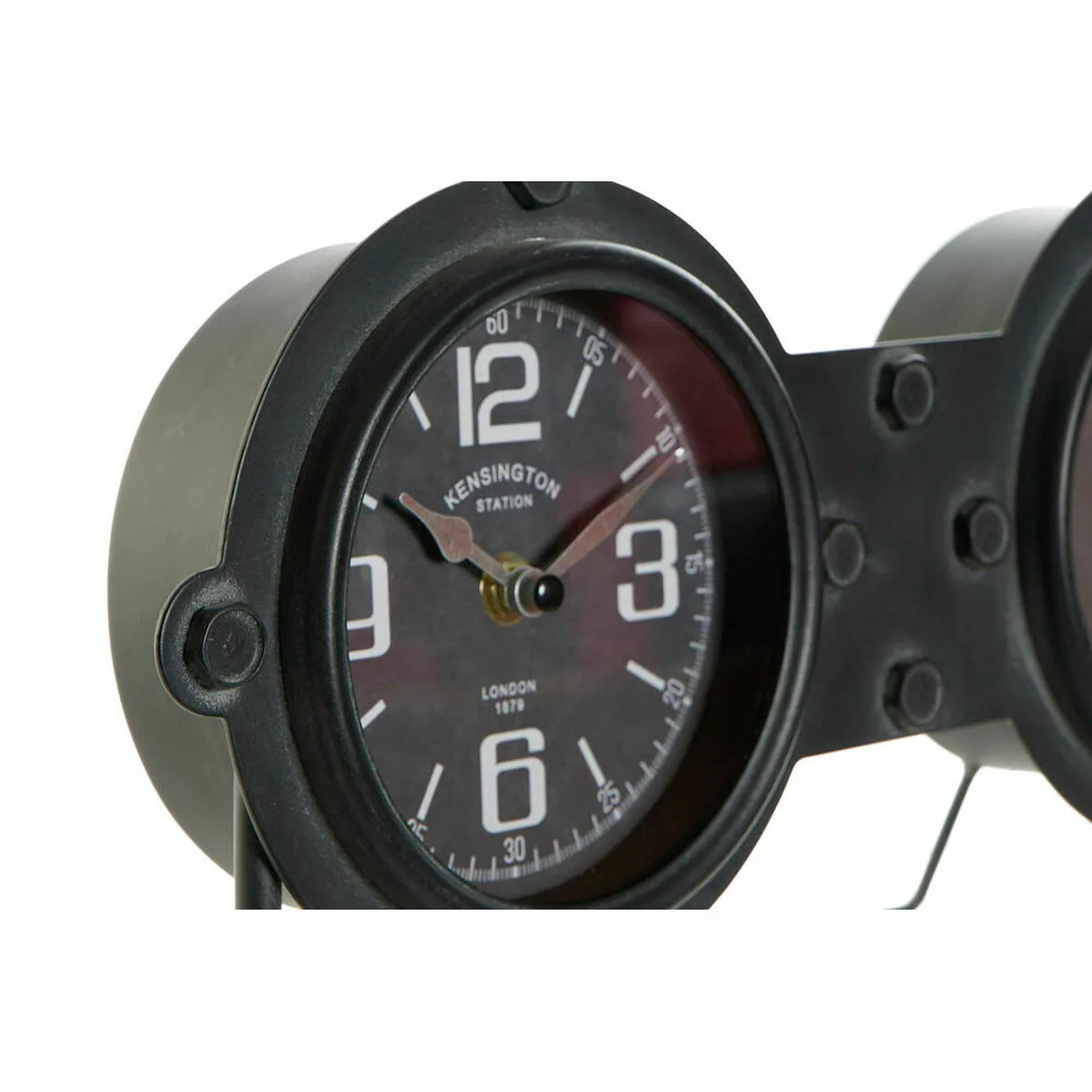 DKD Home Decor Horloge de Table Verre Noir Doré