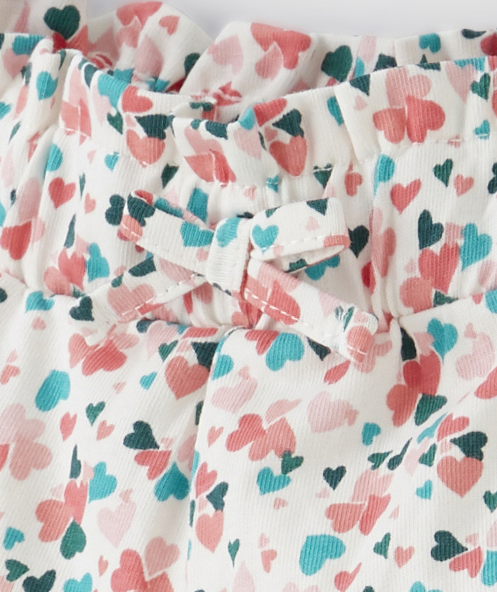 SHORT BÉBÉ FILLE EN COTON BIO IMPRIMÉ AVEC COEURS