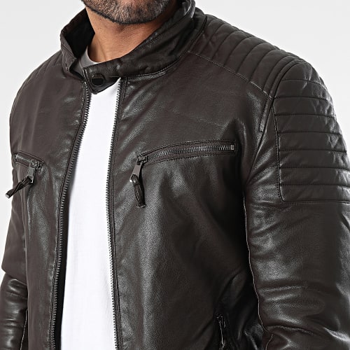 Veste Biker Marron