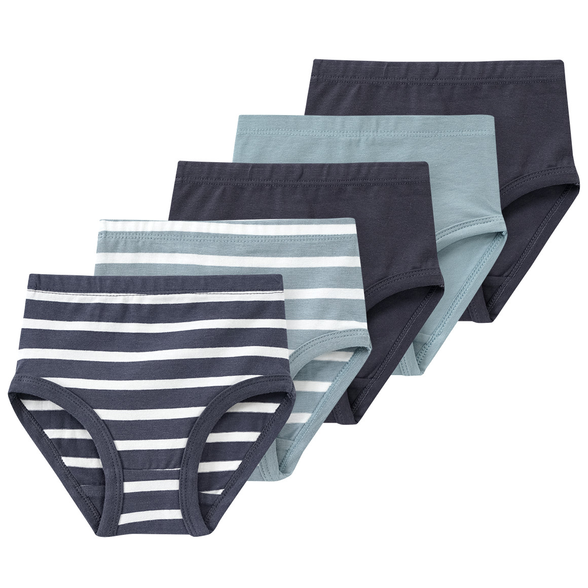 Famy 5 Baby Slips mit Bio-Baumwolle salbei / dunkelblau / weiss