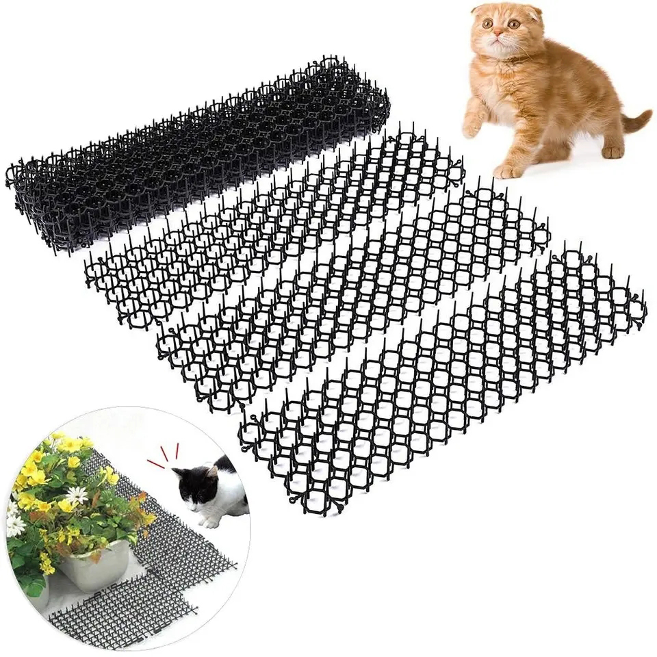 (10er Set) 49x13cm Kunststoff Vogel Schutz Tier Abwehr Spikes - Schwarz