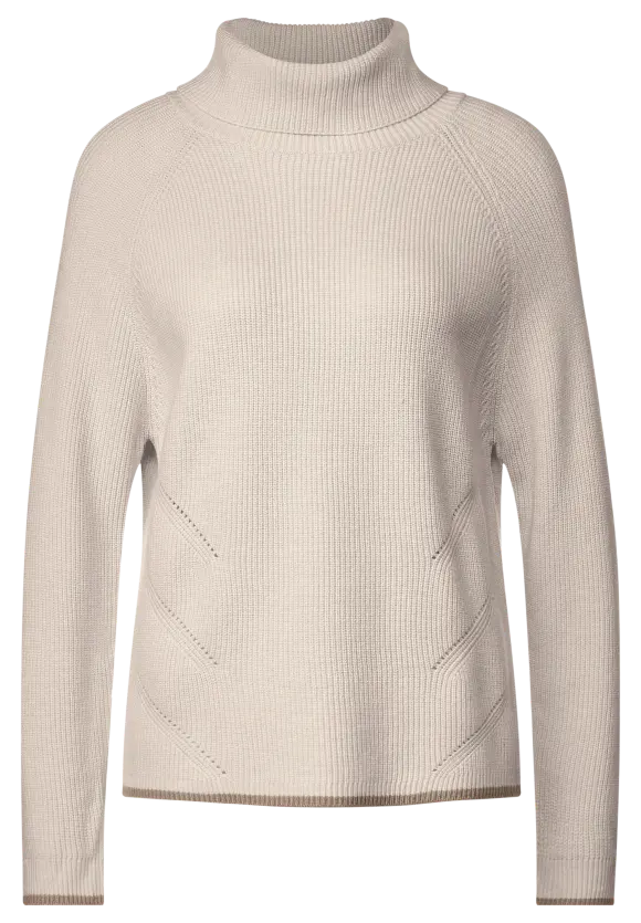 Rollkragenpullover - whisper cream melange