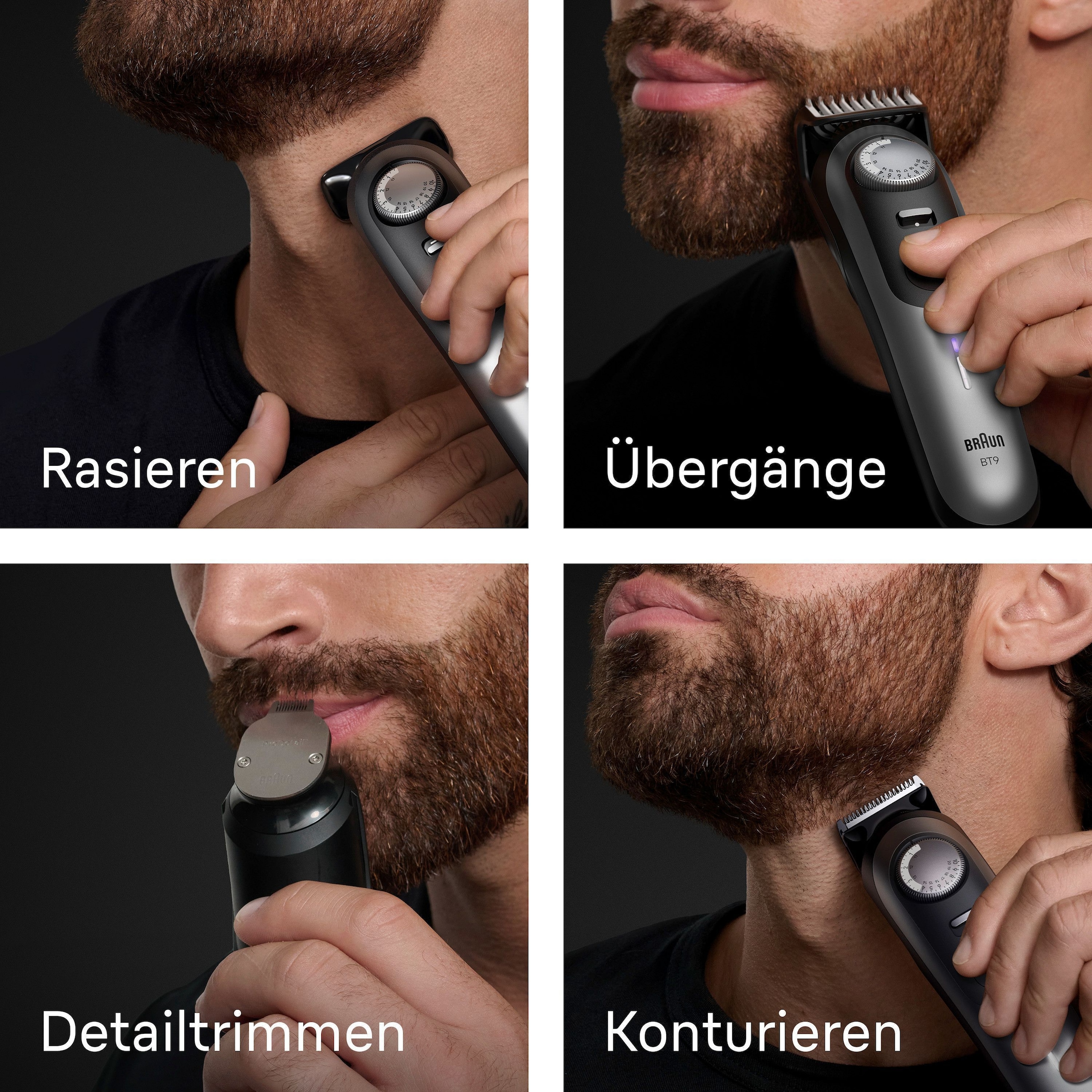 Braun Haarschneider »Barttrimmer BT9520« Lebenslang scharfe ProBlade Klinge, 180 Min Akkulaufzeit, 52 Längen