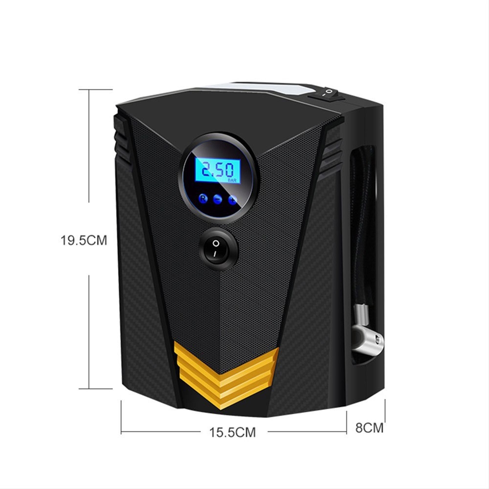 Vollautomatische 120W KFZ Auto Reifen Luftpumpe Kompressor DC12V Zigarettenanzünder - Schwarz