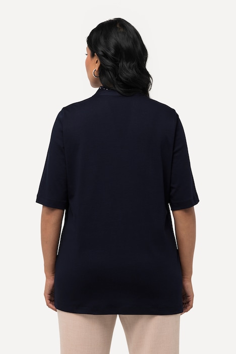 T-Shirt, Pima Cotton, A-Linie, Kelchkragen, Halbarm