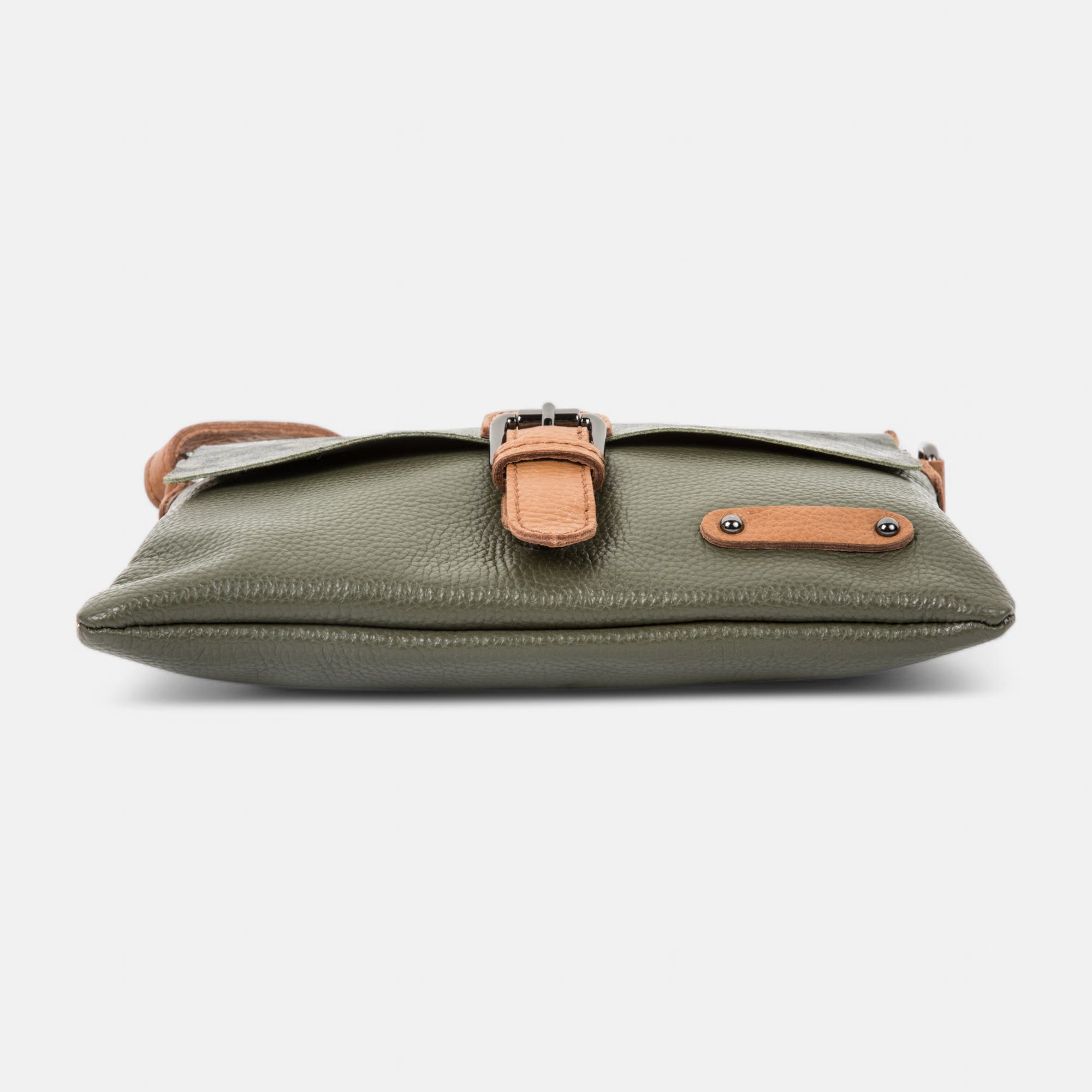 Sac bandoulière en cuir kaki