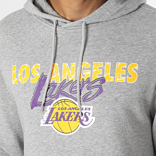 Sweat Capuche Team Script Los Angeles Lakers 60416449 Gris Chiné