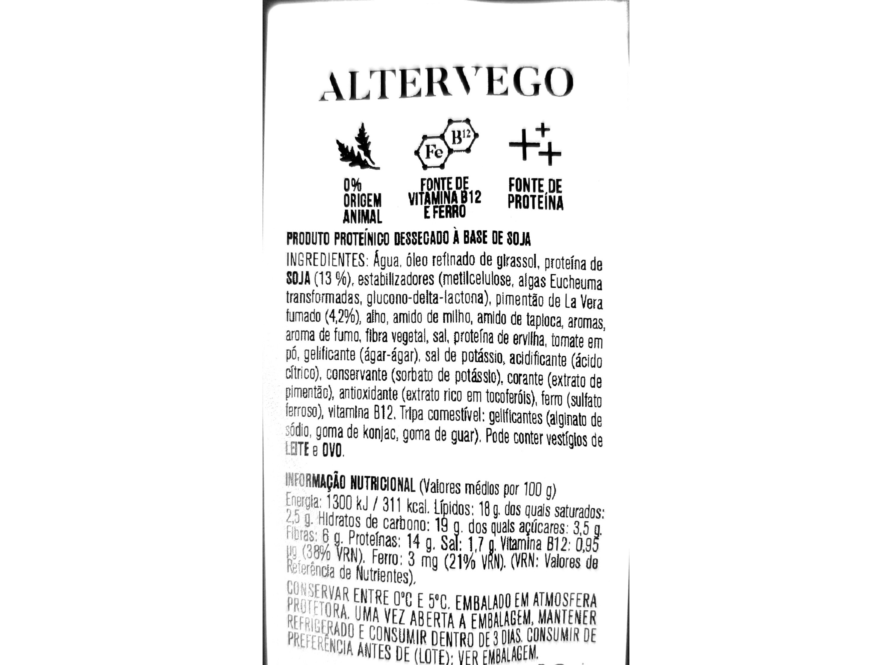 ENCHIDO VEGAN ALTERVEGO C/PROTEÍNA 90G