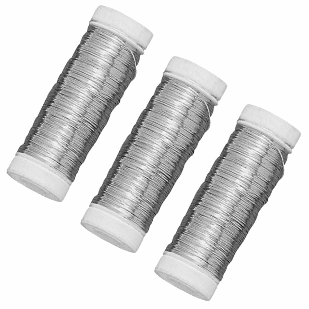 3 fils en aluminium argenté 50 m