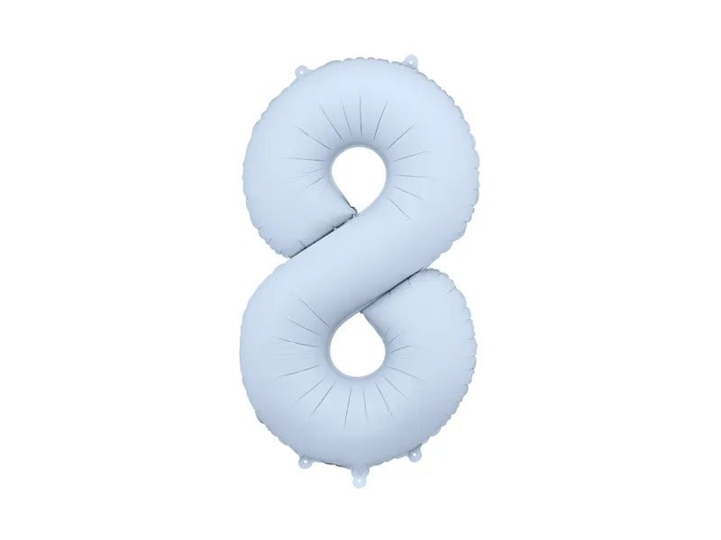 8 Jaar Cijfer Ballon Lichtblauw Mat Leeg 86cm