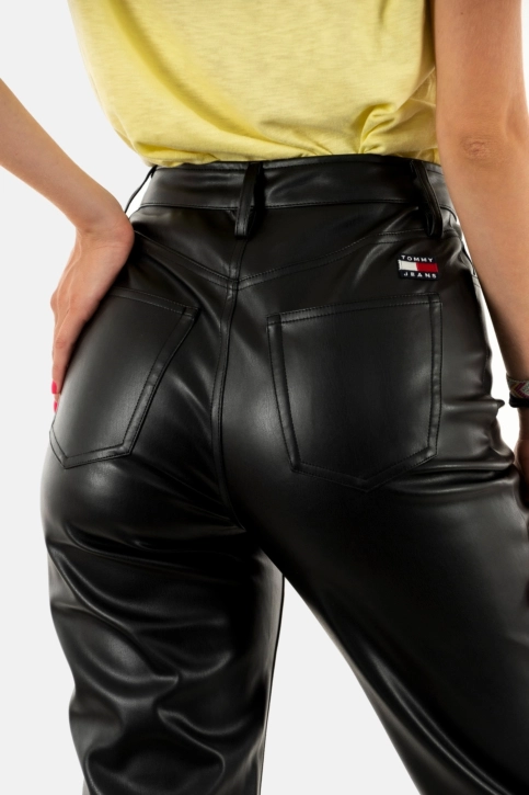 pantalons tommy jeans julie pleather bds black