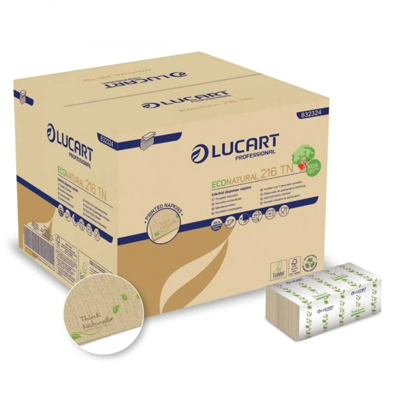 LUCART - Serviettes de table intercalées - 2 plis EcoNatural - x40