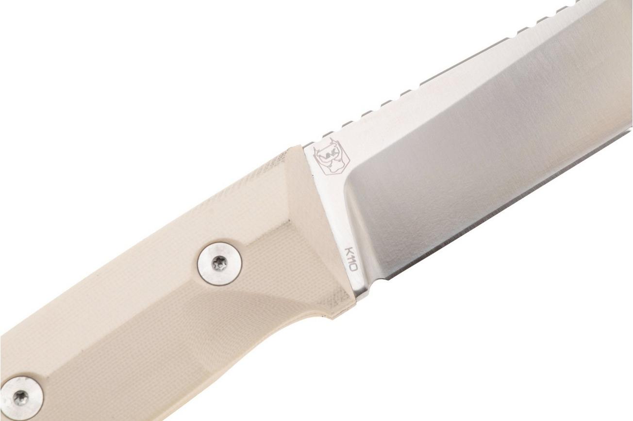 Real Steel Black Thorn 3621IS, Satin K110, Ivory G10 vaststaand mes, Ivan Braginets design