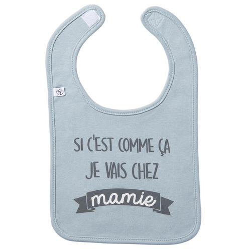 Bavoir Je vais chez Mamie Bleu Ciel - BB&CO