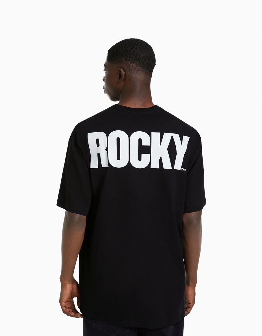 Camiseta Rocky de manga curta e corte reto
