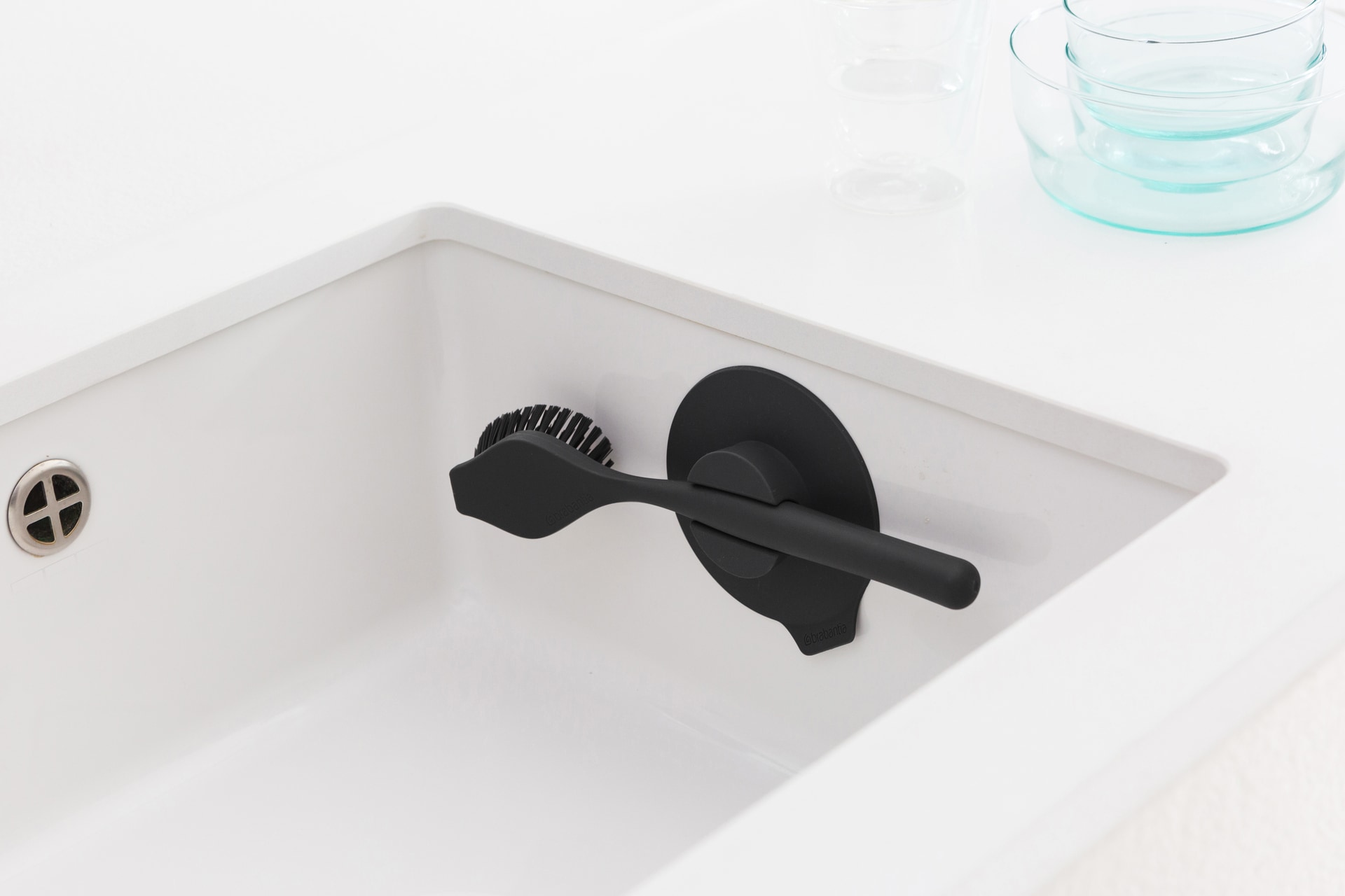 brabantia Spülbürste SINKSIDE mit Saugnapfhalterung Dark Grey