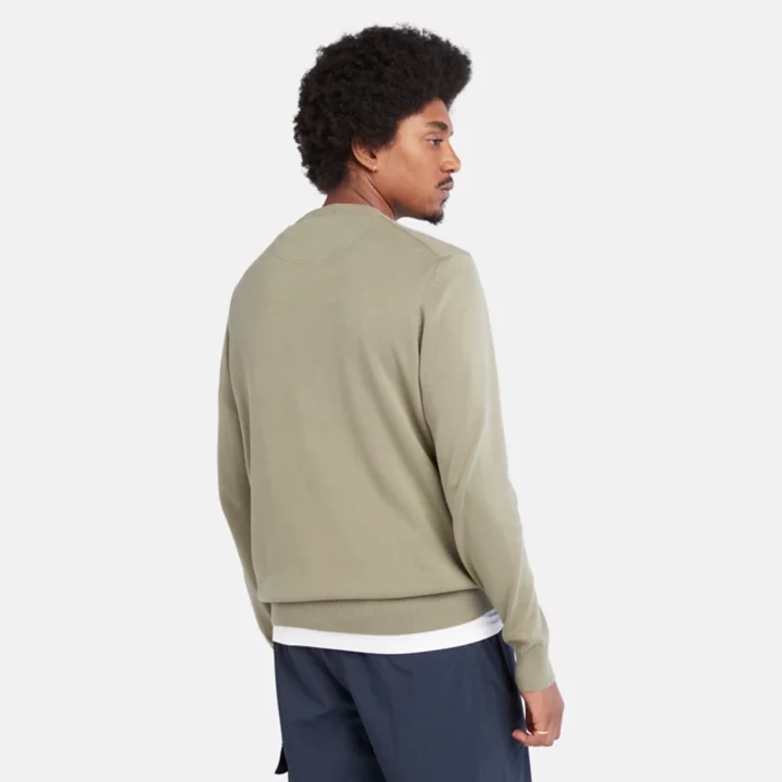 Pull à col rond Williams River pour homme en vert clair