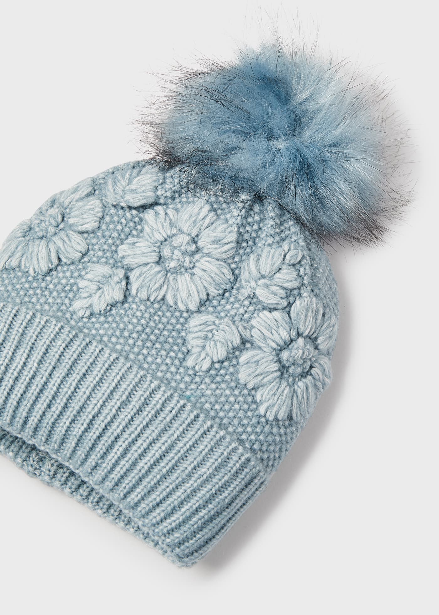 Conjunto de cachecol e gorro em poliéster reciclado para meninas
