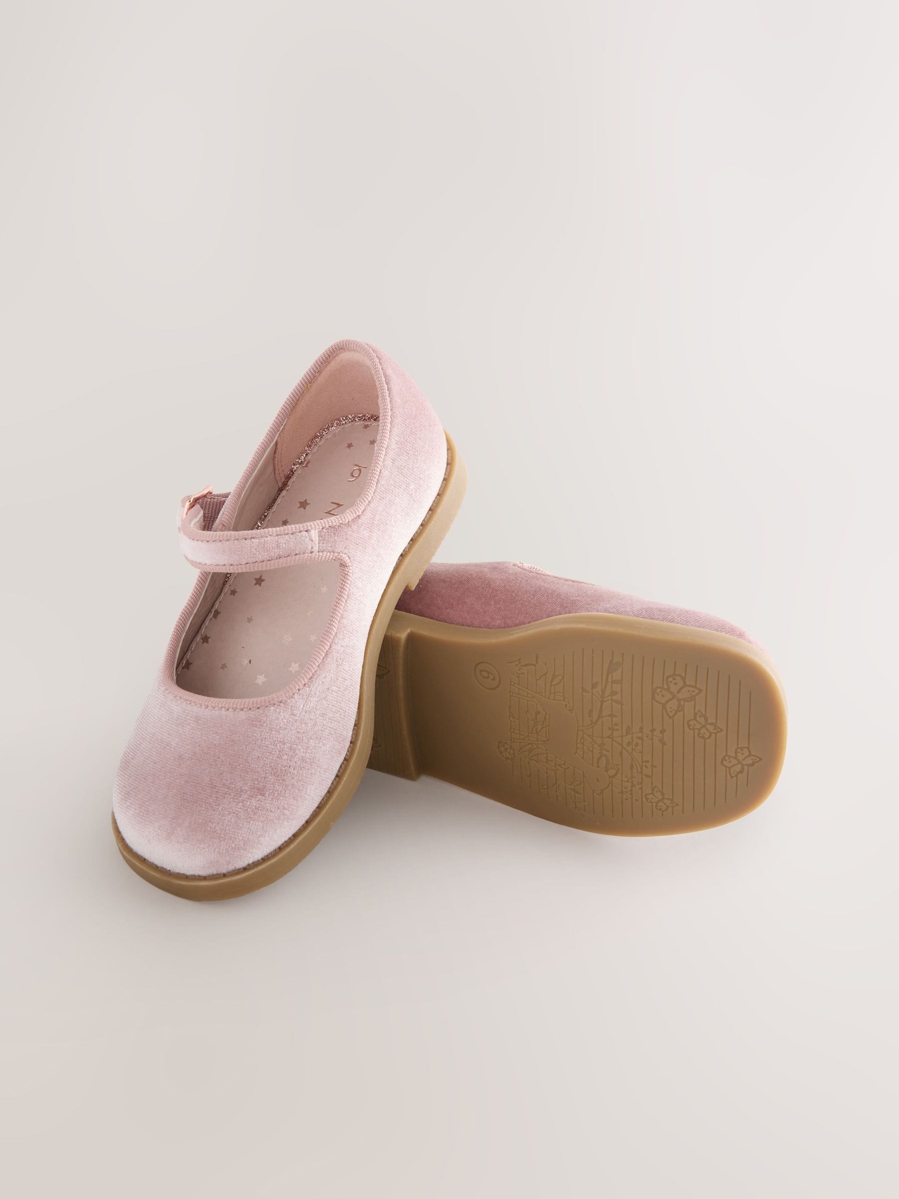 Roze velours - Mary Jane-schoenen