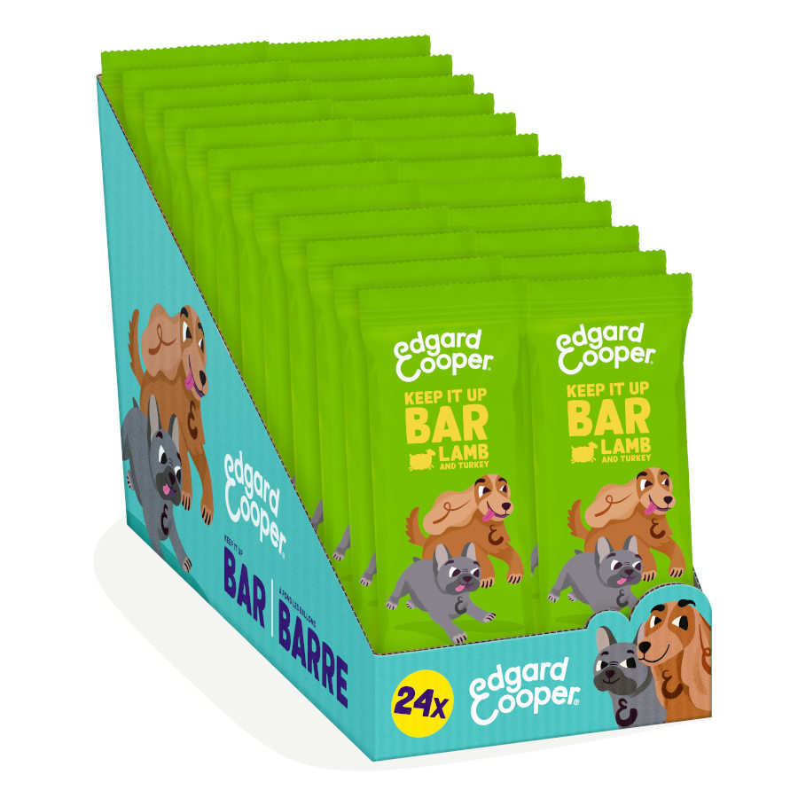 Barrinhas para cachorro Edgard & Cooper com cordeiro e peru