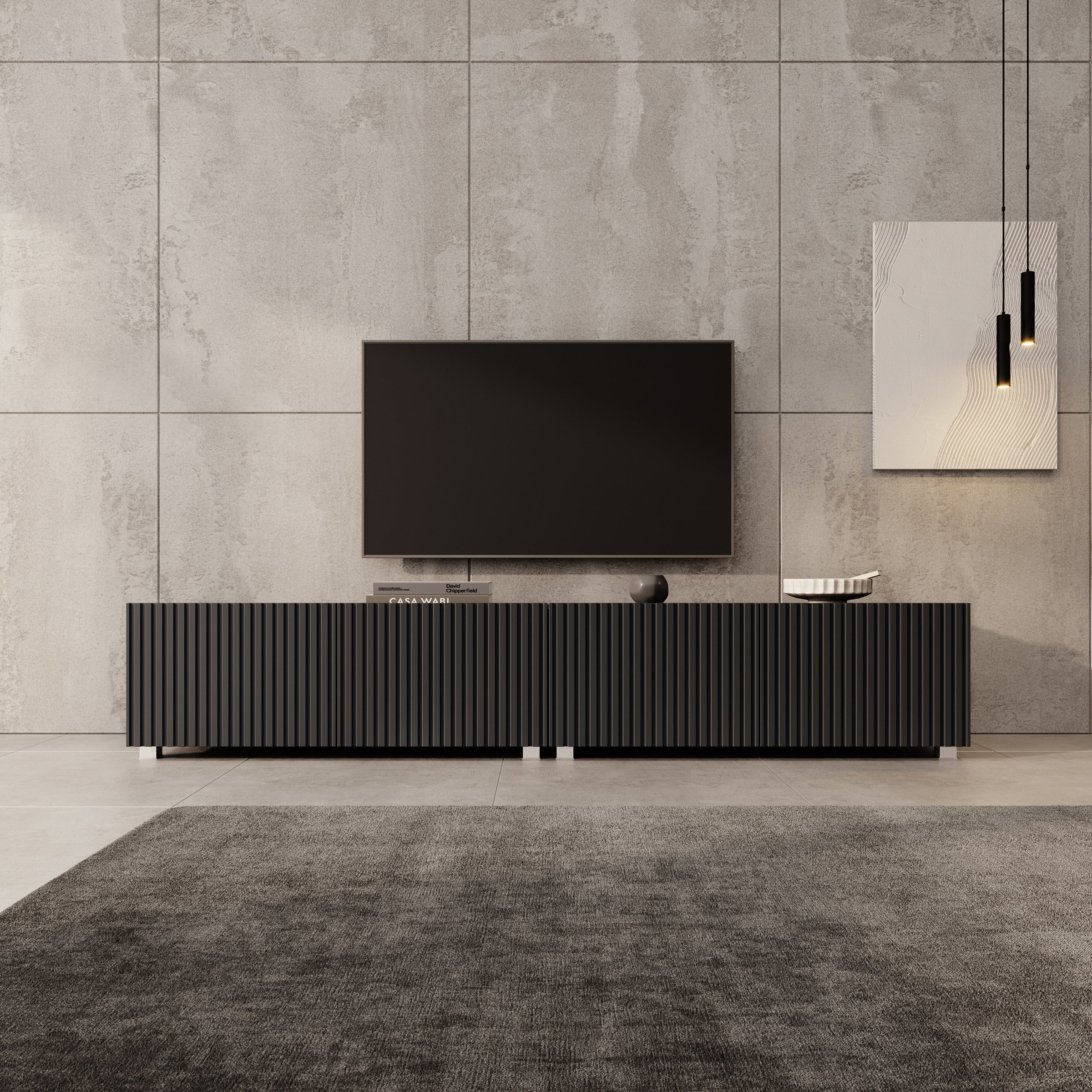 Kenderes - TV-Meubel - Zwart - 200x41x38 cm
