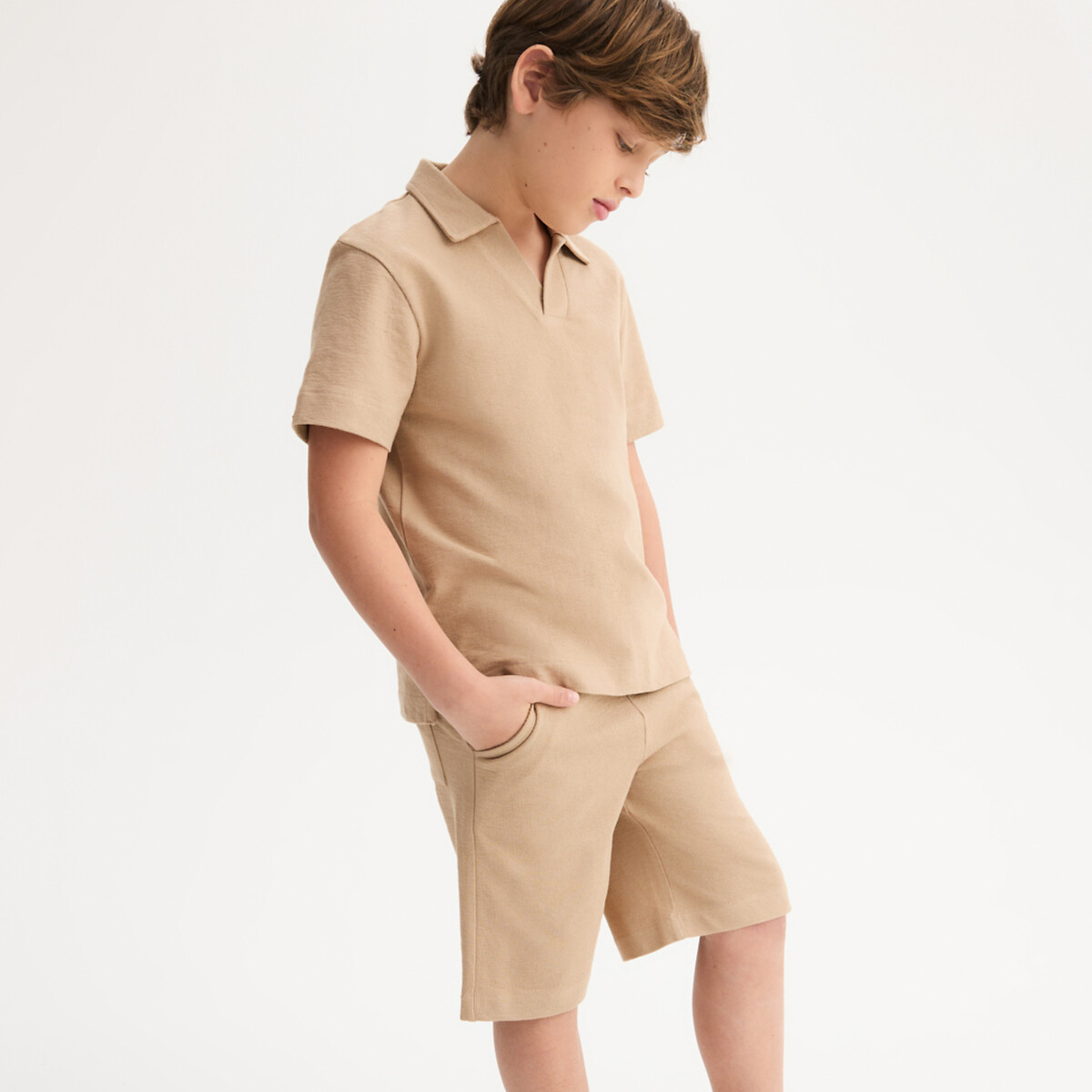COLEÇÃO LA REDOUTE<br>Conjunto de 2 peças, camisa polo e bermuda