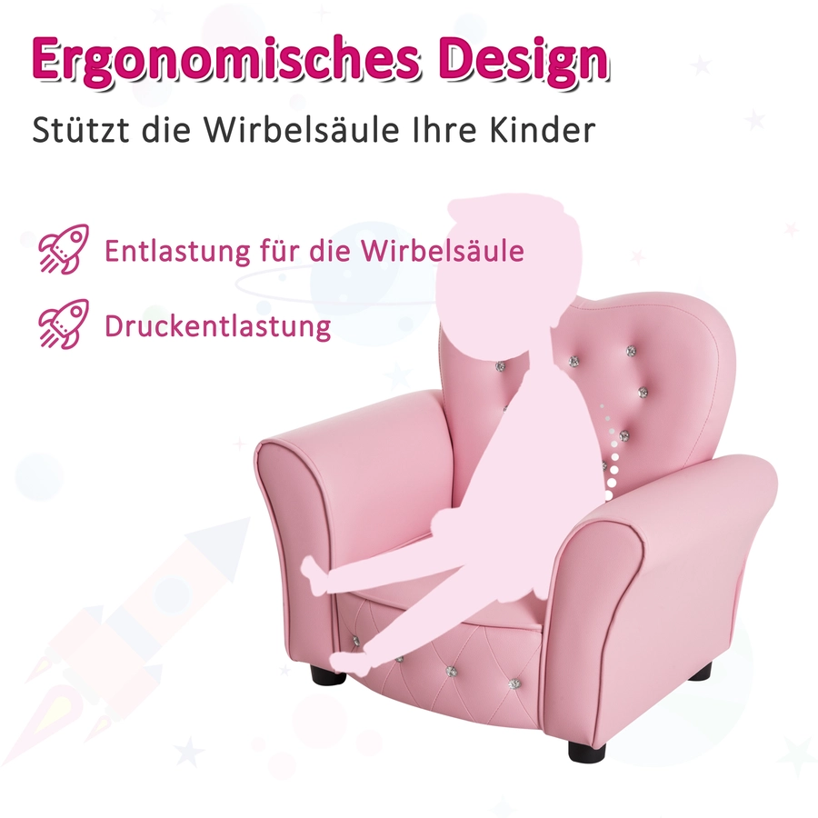 HOMCOM Kindersessel Prinzessin rosa