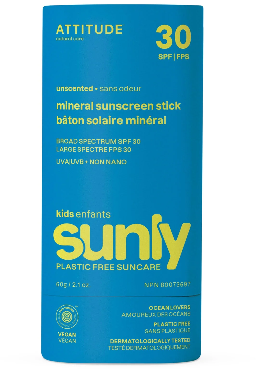 ATTITUDE  Sunly Sunscreen Stick Kids SPF 30, 60 g