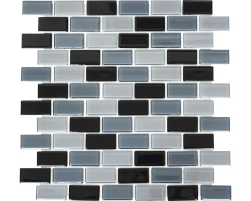 Glasmozaïek CM B499 31x32,2 cm grijs/zwart
