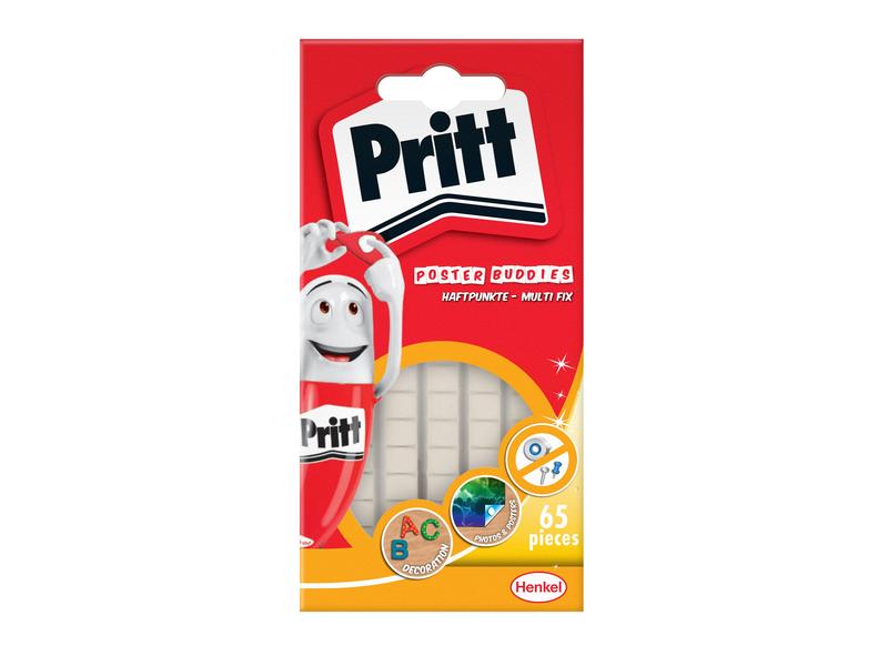 Pritt Klebepad Poster Buddies Multifix 65 Stück Multi-Fix Haftpunkte: Praktische Klebepads zum Befestigen von Postern, Papieren & Fotos