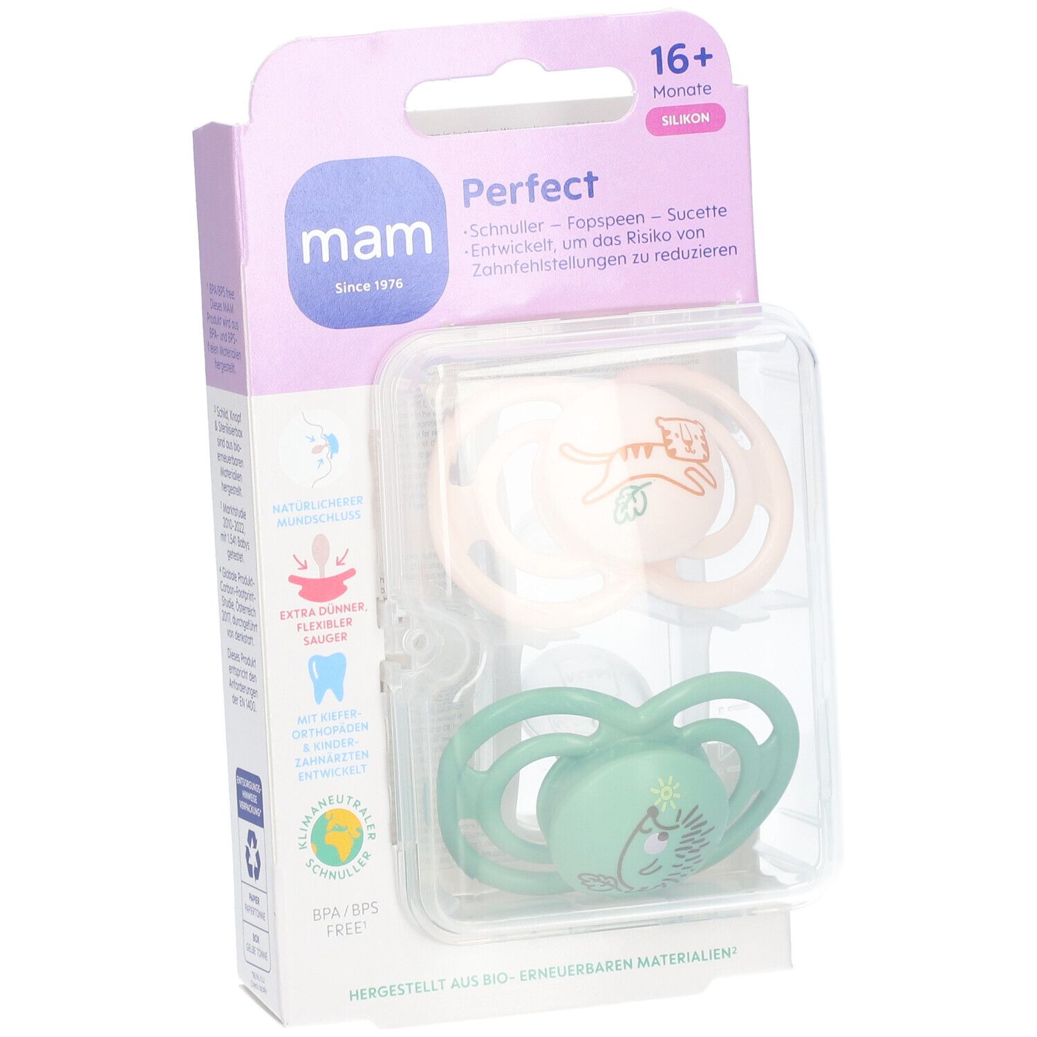 MAM Perfect Silikonschnuller 16+ Monate (Farbe/Motiv nicht wählbar)