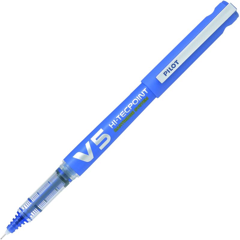 Stylo roller Pilot V5 Hi-tecpoint Begreen rechargeable à capuchon pointe 0,5 mm - écriture fine
