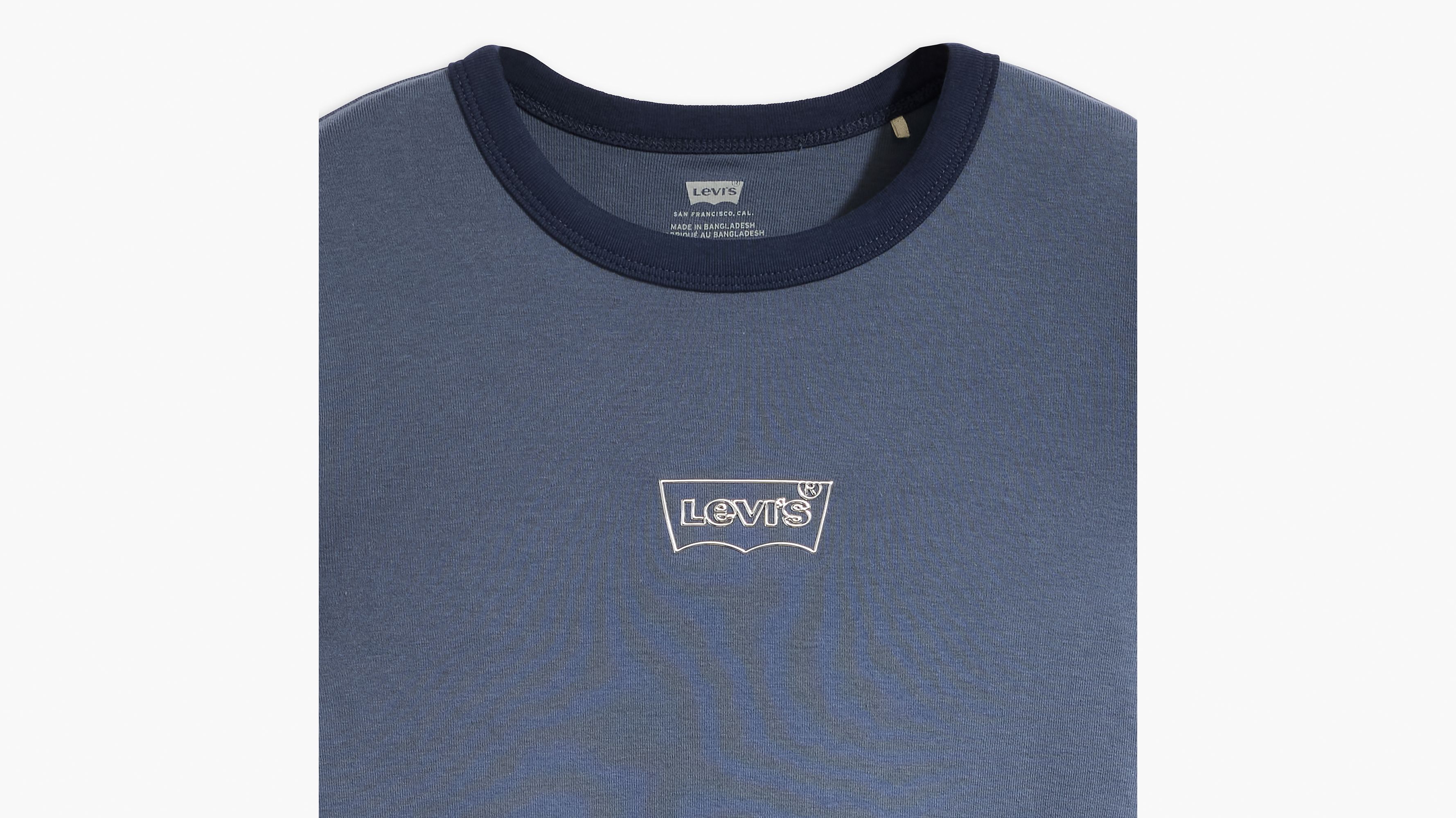 T-shirt manche longue graphique Mini Ringer - Chrome Outline Batwing Vintage Indigo X - Bleu