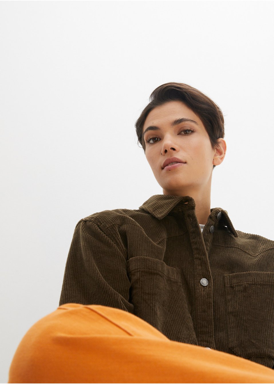 Shaket en velours côtelé, oversized